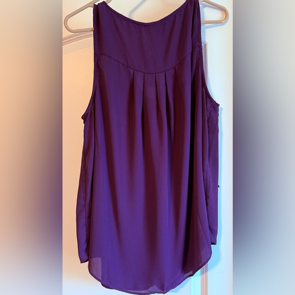 Torrid Rich Purple V-Neck Blouse, Size 12 (torrid 0) - Picture 2 of 4